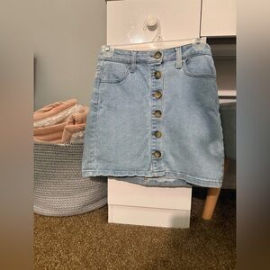 Arizona Jean Company Light Blue Button-Up Mini Skirt